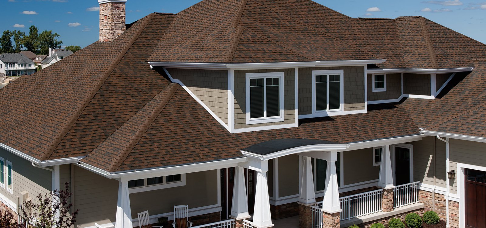 Completed tiled roof